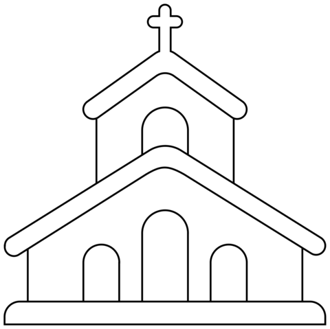 Church Emoji Coloring Page